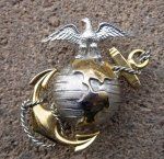  USMC Post WWII, USMC Officer Dress Hat Emblem, NS Meyer