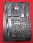  German Post WWI Veteran Commemorative Plaque, Hindenburg Quote