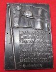  German Post WWI Veteran Commemorative Plaque, Hindenburg Quote