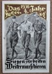 German WWII Postcard, SA, Hitler's Birthday 1936