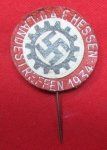  German WWII Leather Tinnie, DAF Landes Treffen Hessen 1934,