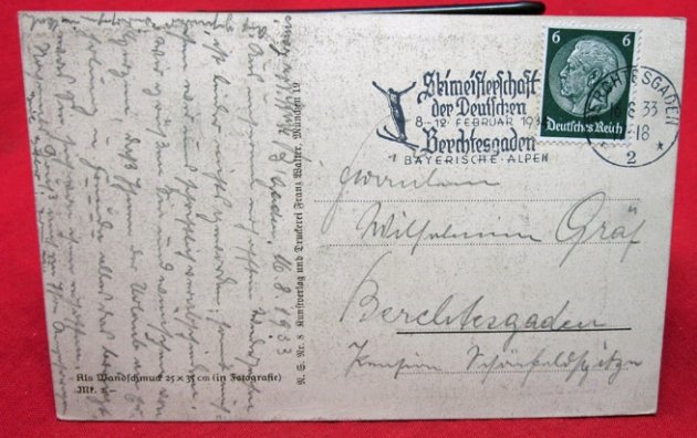  German WWII Postcard, SA, Berchtesgaden Cancellation 1933 — image 3