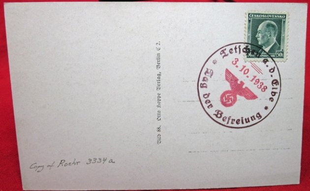  German WWII Postcard, Hitler Sudetenland Occupation, 1938 — image 3