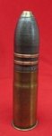 French WWI 37 mm Projectile & Casing, 1-18, INERT