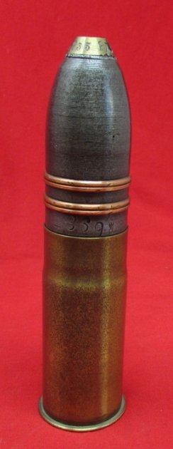  French WWI 37 mm Projectile & Casing, 1-18, INERT — image 2