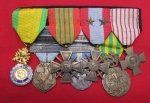  French WWII-Indo China, 7 Place Medal Bar, Medaille Militaire
