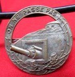 French Pre WWII, Maginot Line Badge, 'They Shall Not Pass'