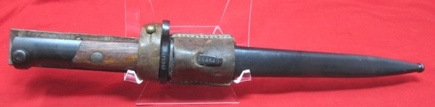  Yugoslavian M1924 Short Rifle Bayonet & Frog, Matching — image 2
