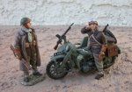  King & Country, FOB045, French Motorcycle Combo, Retired, Boxed