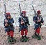  King & Country, FW064, French WWI, 1914 Marching Poilus (3 Figures)