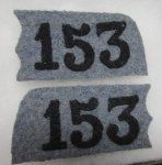  French WWI Collar Regiment Numbers, 153