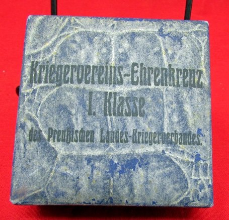 German Post WWI Prussian War Veteran Badge, 1st Class, Cased — image 2
