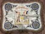  French WWI, Doughboy Souvenir Pillow Cover, Hand Embroidered