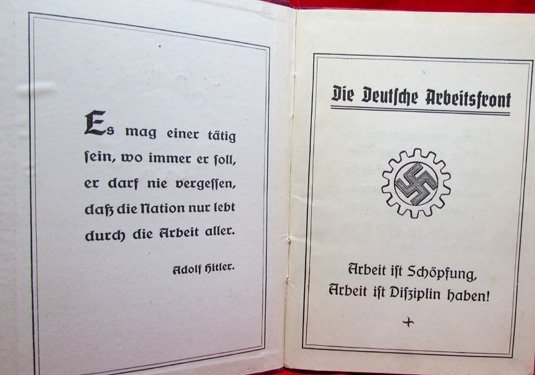  German WWII DAF Dues Book, 1936 — image 3