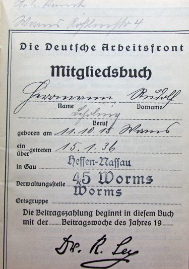  German WWII DAF Dues Book, 1936 — image 4