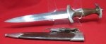German WWII M1933 SA Enlisted Dagger & Hanger, Eickhorn Transistion, Dbl Marked