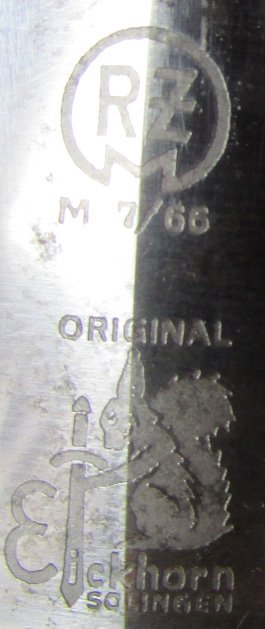  German WWII M1933 SA Enlisted Dagger & Hanger, Eickhorn Transistion, Dbl Marked — image 6