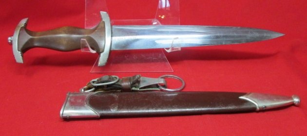  German WWII M1933 SA Enlisted Dagger & Hanger, Eickhorn Transistion, Dbl Marked — image 7