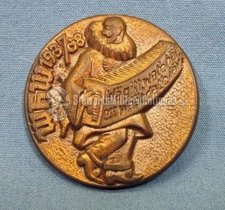  German WWII Tinnie, WHW, 1937-38, Fasching — image 2