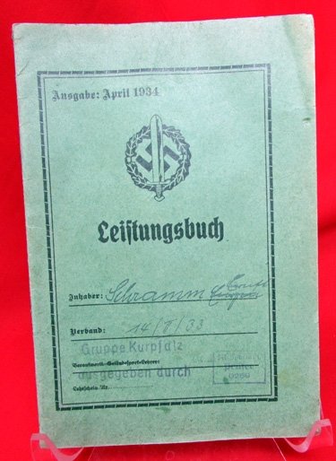  German WWII SA Leistungsbuch, 1934, Gruppe Kurpfalz, Photo — image 2