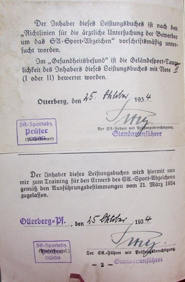  German WWII SA Leistungsbuch, 1934, Gruppe Kurpfalz, Photo — image 5