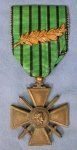  French WWII Croix de Guerre, Vichy Ribbon, Army Level