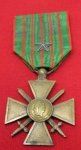  French WWI, Croix de Guerre, Bravery Medal, 1914-1918 Reverse