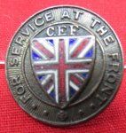  Canadian WWI CEF Service at the Front Badge, Numbered 257943