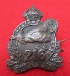  Canadian WWI Cap Badge, 216th Overseas Battalion, Toronto Bantams