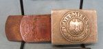  German WWII Army EM Pebbled Aluminum Buckle, 1938 Dated Tab