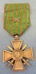  French WWI, Croix de Guerre, Bravery Medal, 1914-1916 Reverse