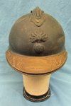  French WWI Adrian Infantry Helmet, Partial Liner & Veteran Visor Plate