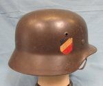  German WWII Luftwaffe M1935 Steel Helmet, Double Decal, Q66