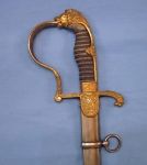 German Imperial Era Cavalry Officers Sword, Lion Head Pommel, Triple Etched Blade, WKC Mfg.