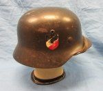  German WWII M1935 Army Double Decal Helmet, Q66