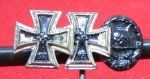 German WWII Stickpin, EK 1 & 2 & Black Wound Badge