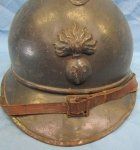  French WWI Adrian Infantry Helmet, Complete Liner & Strap
