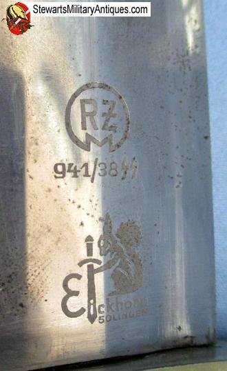  German WWII M1933 SS EM Dagger, Transitional,  Eickhorn Mfg — image 3