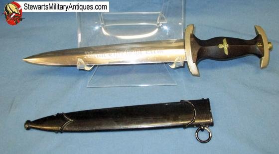  German WWII M1933 SS EM Dagger, Transitional,  Eickhorn Mfg — image 6