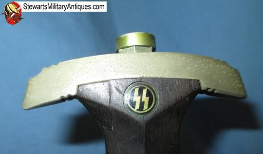  German WWII M1933 SS EM Dagger, Transitional,  Eickhorn Mfg — image 7