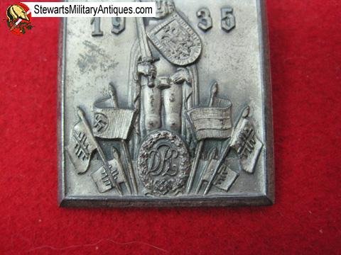  German WWII Niedersachsen 1935 Gaufest Tinnie, DRL Badge — image 3