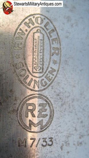  German WWII M1933 SA Enlisted Dagger & Hanger, RZM M7/33 Holler — image 5