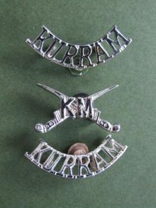 Pakistan Frontier Corps 'KURRAM MILITIA' Cap Badge and Shoulder Titles