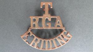 British Army Royal Garrison Artillery 'E.RIDING' (East Riding) Territorial Shoulder Title