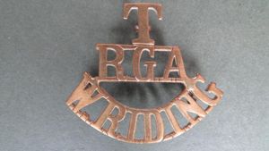 British Army Royal Garrison Artillery 'W.RIDING' (West Riding) Territorial Shoulder Title