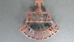 British Army Royal Garrison Artillery 'N.RIDING' (Northumbrian) Territorial Shoulder Title