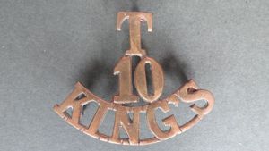 British Army The 10th The King's Regiment (Liverpool) Territorial Battalion Shoulder Title
