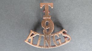 British Army The 9th The King's Regiment (Liverpool) Territorial Battalion Shoulder Title