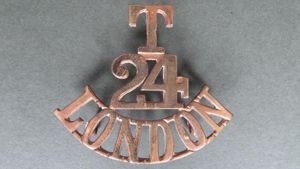 British Army 24th 'LONDON' (County of London ) Territorial Battalion (The Queen's) Shoulder Title