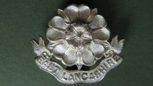 British Army The East Lancashire Regiment '3rd Militia Battalion' Officers Full Dress Tunic Collar Badge